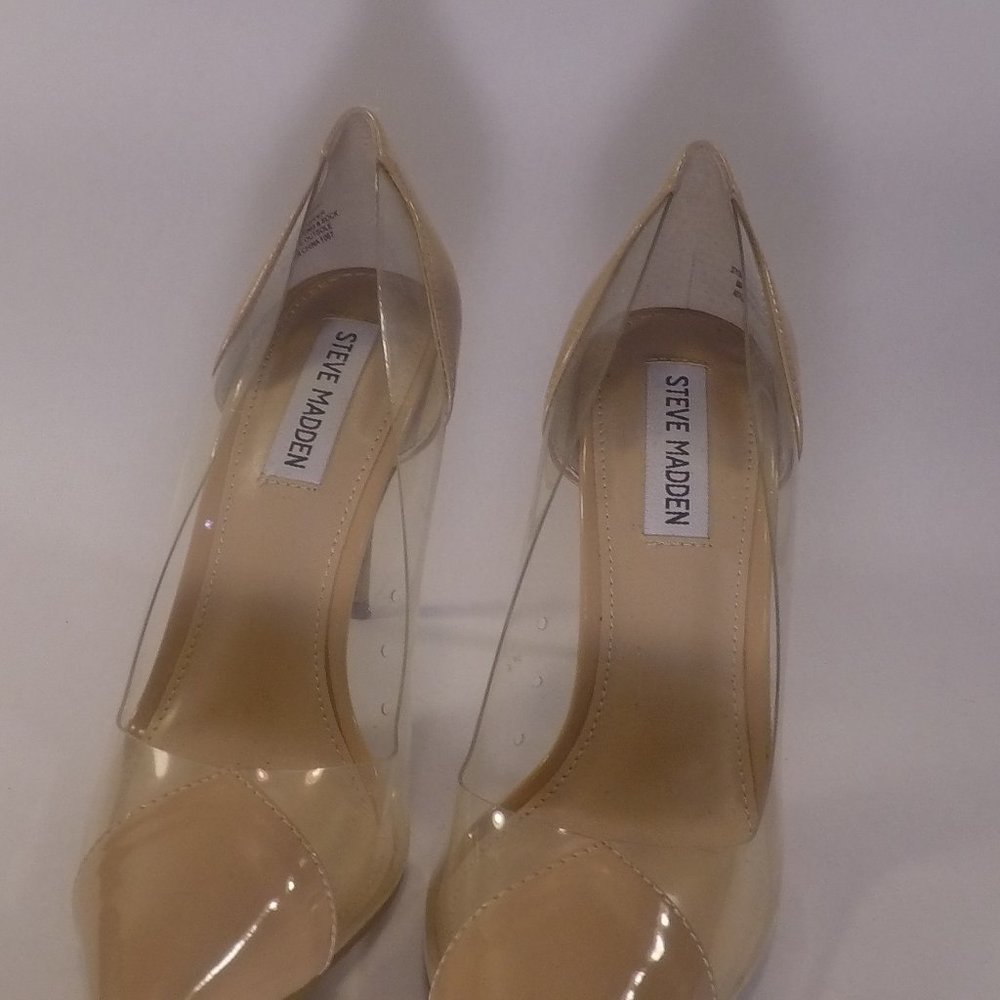 Steve Madden Clear/Nude Evening Stilettos